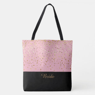 Bolsa Tote Estrelas de Ouro do Saguão Rosa e Petite