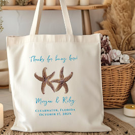 Bolsa Tote Estrelas do Mar Casais Obrigados de Casamento