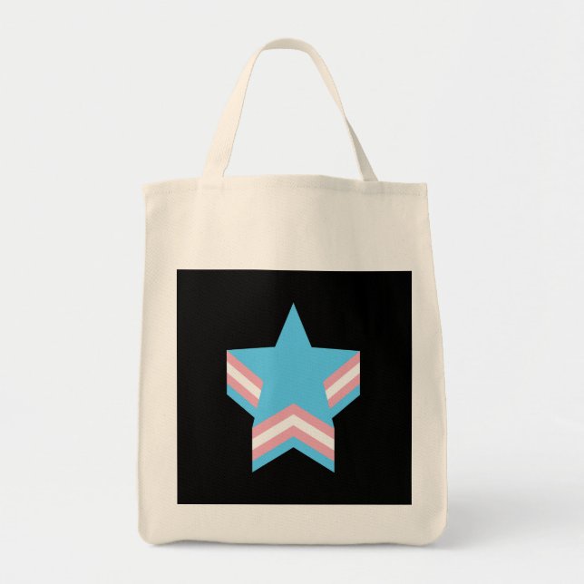 Bolsa Tote Estrelas do orgulho transgênero (Frente)