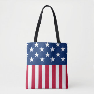 Bolsa Tote Estrelas e faixas de bandeira americanas