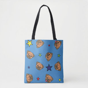 Bolsa Tote Estrelas e os Pugs