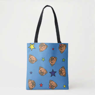 Bolsa Tote Estrelas e os Pugs