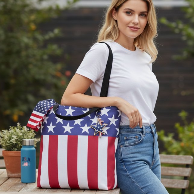 Bolsa Tote Estrelas e Stripes Bandeira Americana (Stars and Stripes American Flag Tote Bag)