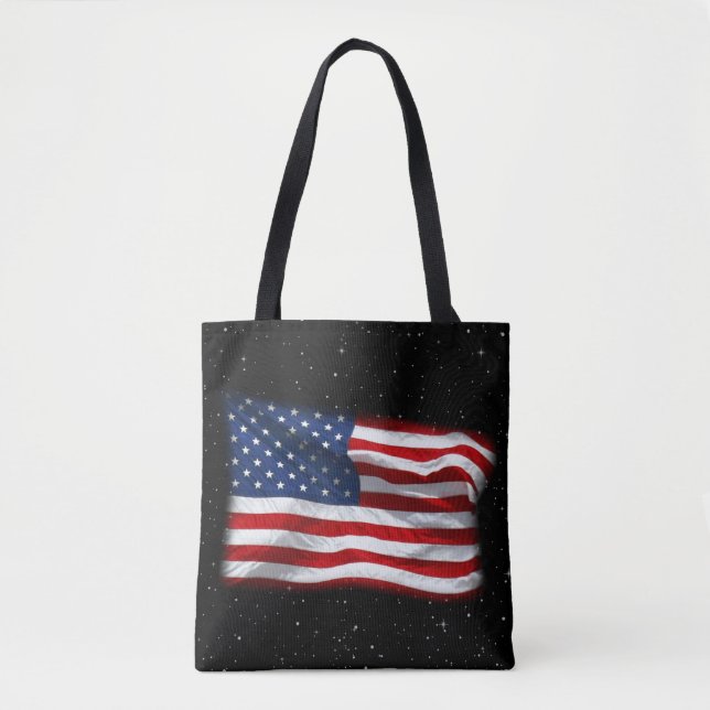 Bolsa Tote Estrelas e Stripes Bandeira Americana Patriótica (Frente)