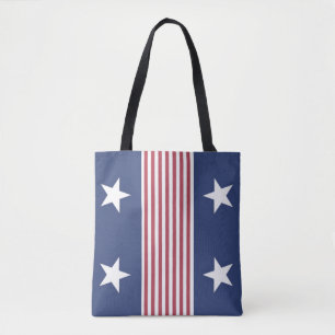 Bolsa Tote Estrelas Patrióticas e Barra de Totas de Stripes