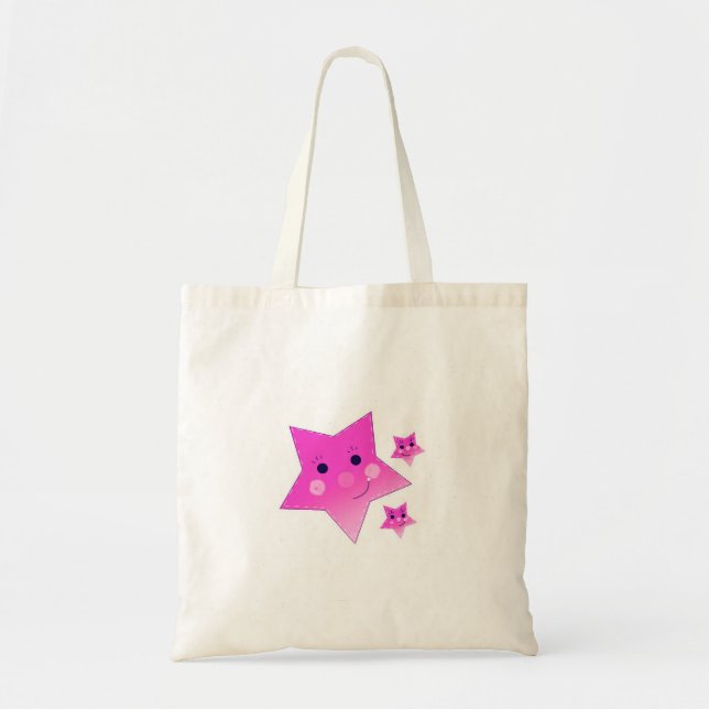 Bolsa Tote Estrelas Rosa (Frente)