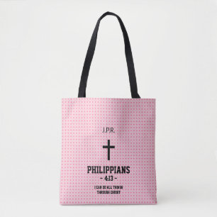 Bolsa Tote Estrelas Rosa - Bíblia de padrão - Verso cristão