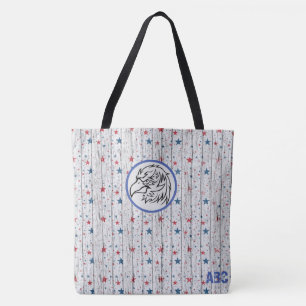 Bolsa Tote *~* Estrelas Russas Patrióticas Barnwood Águia EUA