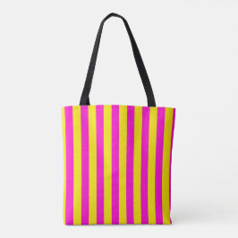 Bolsa Tote Estrias Amarelas Quentes E Rosa-Quente