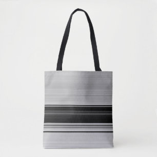 Bolsa Tote Estrias de cinzas negras brancas