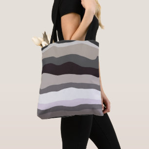 Bolsa Tote Estrias de ondulação e Cinza