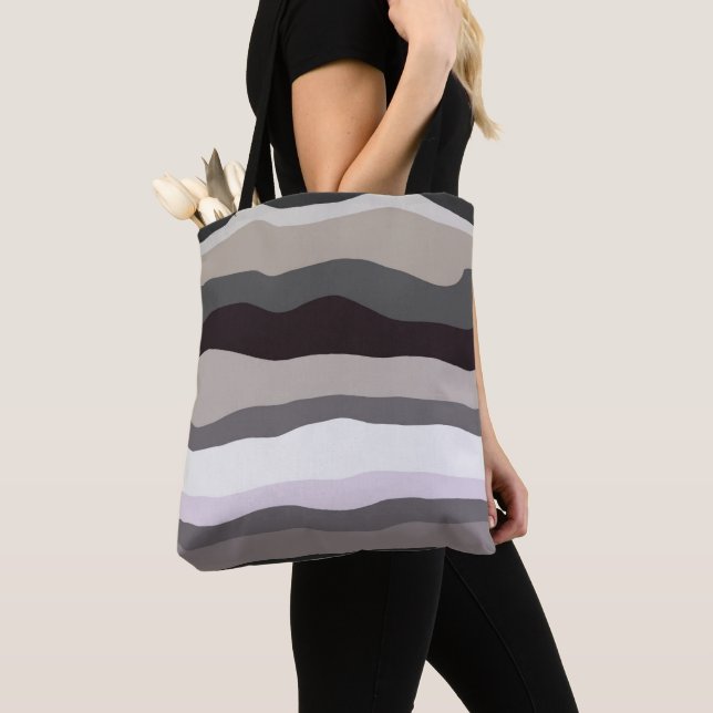 Bolsa Tote Estrias de ondulação e Cinza (Close Up)