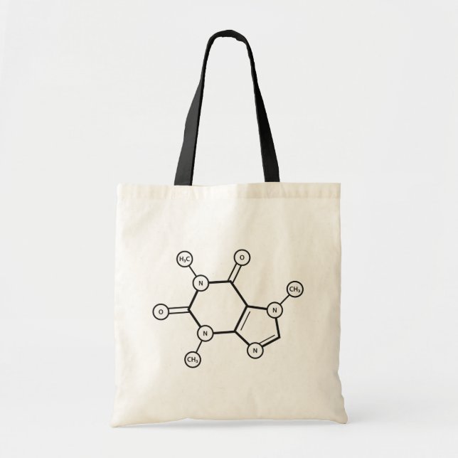 Bolsa Tote estrutura molecular da cafeína (Frente)