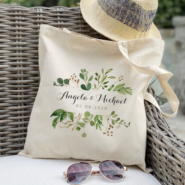 Bolsa Tote Estrutura verde Bridesmaid Personalizada (Criador carregado)