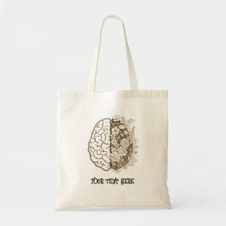 Bolsa Tote Estudante de Psicologia Floral Anatomia do Cérebro