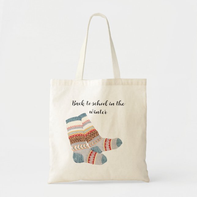 Bolsa Tote Estudante Engraçado Personalizado de Volta à escol (Frente)