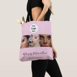 Bolsa Tote Estúdio de Maquiagem com Logo em Rotulo Rosa Foto