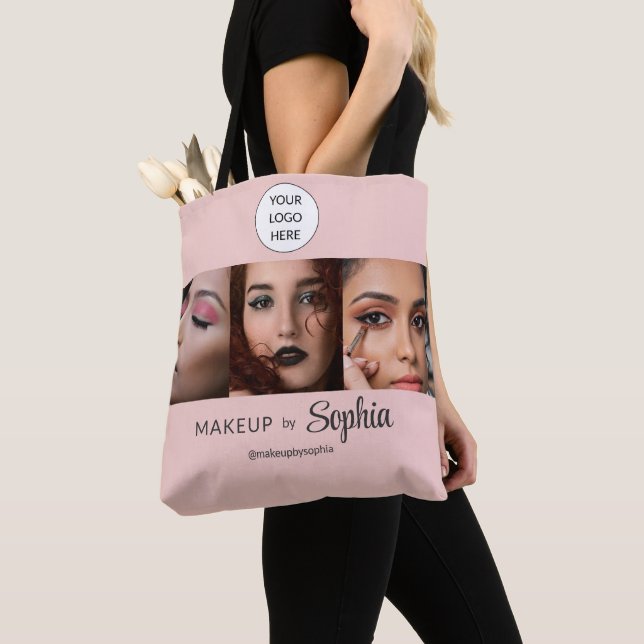 Bolsa Tote Estúdio de Maquiagem de Foto com Logo em Rotulo Ro (Close Up)