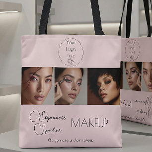 Bolsa Tote Estúdio de Maquiagem Foto Logo Roscado Script