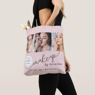 Bolsa Tote Estúdio de Maquiagem para Fotos com Logo em Rotulo