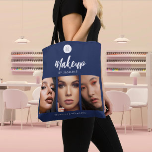 Bolsa Tote Estúdio de Maquiagem para Fotos com Logotipo em Az
