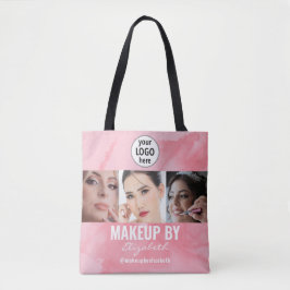 Bolsa Tote Estúdio de Maquiagem Rosa Coral Enrubescido Logoti