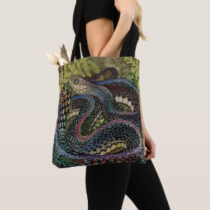Bolsa Tote Estudo de Cobra de jardineiro além da pele