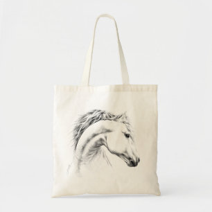 Bolsa Tote Estudo-retrato de cavalos desenhando arte equestre