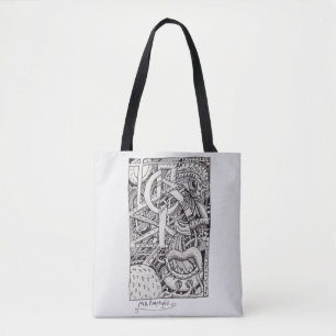 Bolsa Tote Esvaziado, Desenho De Tinta
