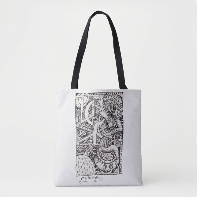Bolsa Tote Esvaziado, Desenho De Tinta (Frente)