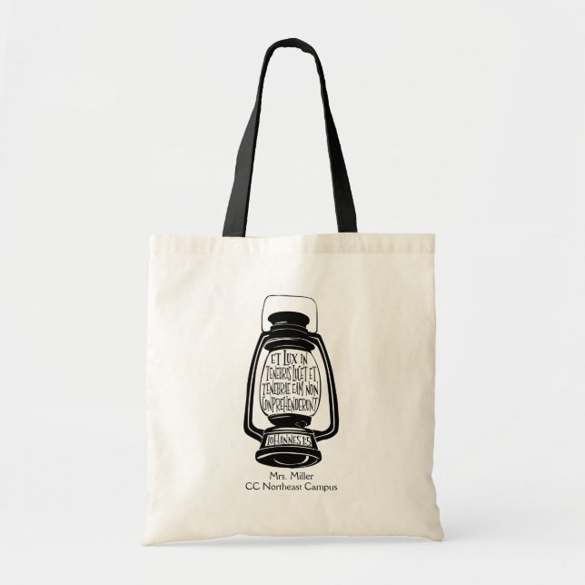 Bolsa Tote Et Lux In Tenebris John 1 Latino Verso (Frente)