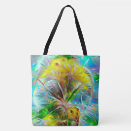 Bolsa Tote Eteal Dandelions em Neon Dreamscape