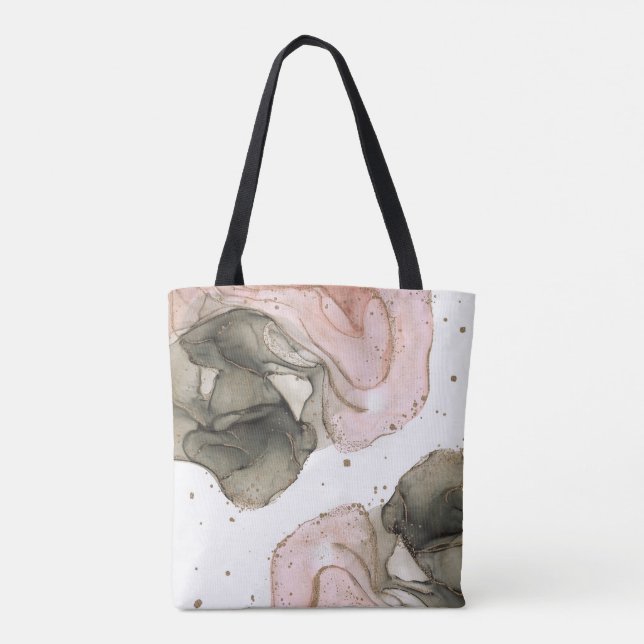 Bolsa Tote Etéreo Rosa Malva Dourado Preto Tinta Fantasia Gla (Verso)