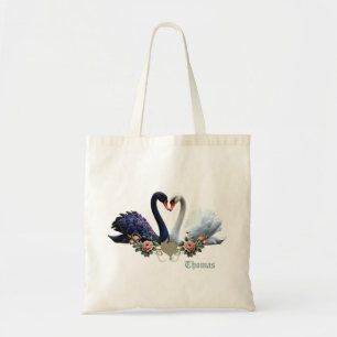 Bolsa Tote Eterno Bond, Black and White Swans in Love.
