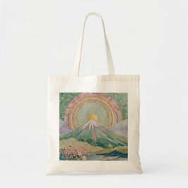 Bolsa Tote Ethereal Bloom: Pastel Mosaic Volcano in Spring