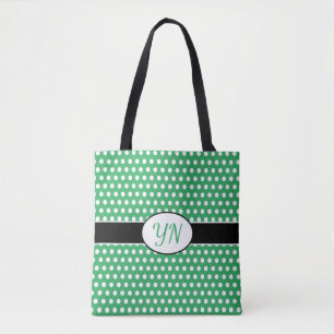 Bolsa Tote Etiqueta de Bolinhas de iniciais personalizadas