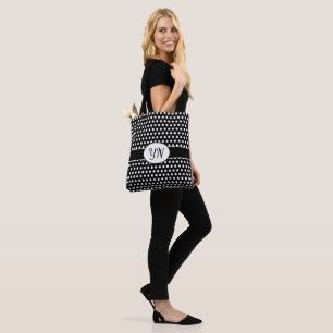 Bolsa Tote Etiqueta de Bolinhas de iniciais personalizadas