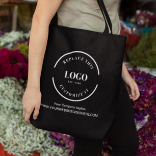 Bolsa Tote Etiqueta de logotipo branco simples para grandes e