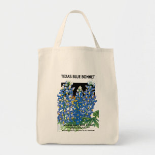 Bolsa Tote Etiqueta de Pacote de Sementes de Bonnet Azul do T