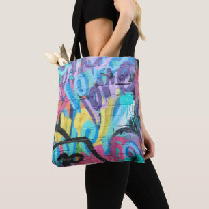 Bolsa Tote Etiqueta de Padrão de grafite