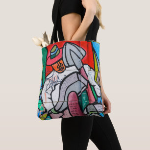 Bolsa Tote Etiqueta de Padrão de grafite