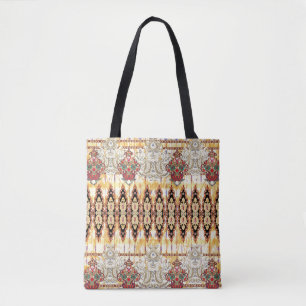Bolsa Tote Étnica Mughal: padrão digital floral
