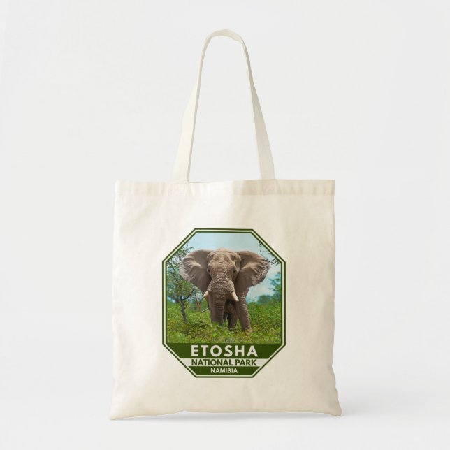 Bolsa Tote Etosha National Park Namibia Elephant Watercolor (Frente)