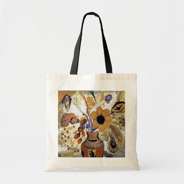 Bolsa Tote Etruscan Vase com Flores, Redon (Frente)