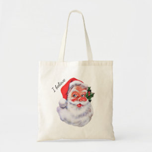 Bolsa Tote Eu Acredito Na Canvas De Papai Noel