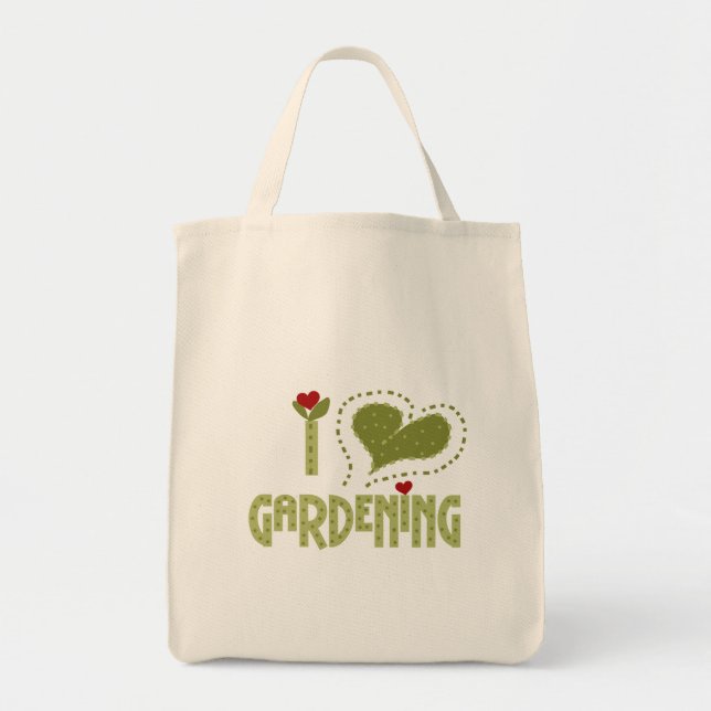 Bolsa Tote Eu adoro Camisetas e presentes de jardinagem (Frente)