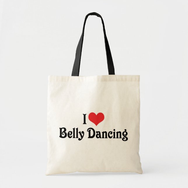 Bolsa Tote Eu Adoro Coração Belly Dançando (Frente)
