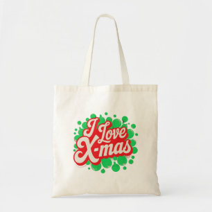 Bolsa Tote Eu adoro Design de arte digital X-Mas
