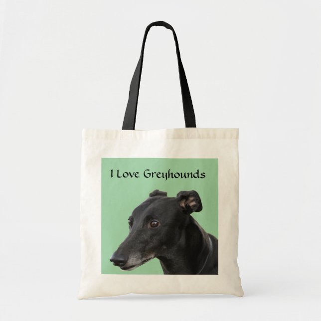 Bolsa Tote Eu Adoro Greyhounds Canvas Orçamento Tote Bag (Frente)
