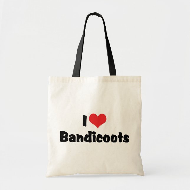 Bolsa Tote Eu adoro "Heart Bandicoots" (Frente)